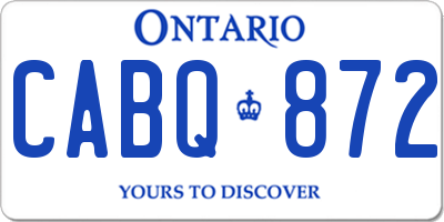 ON license plate CABQ872