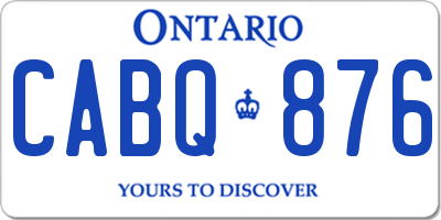 ON license plate CABQ876