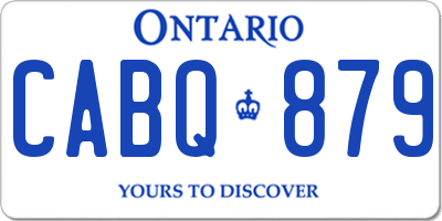 ON license plate CABQ879