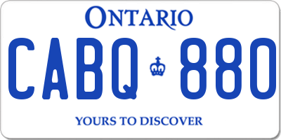 ON license plate CABQ880