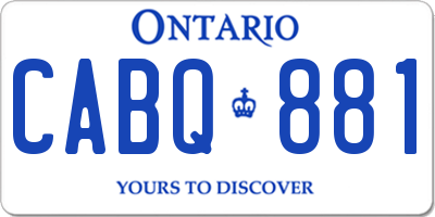 ON license plate CABQ881