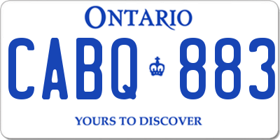 ON license plate CABQ883