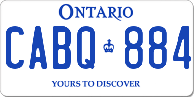 ON license plate CABQ884