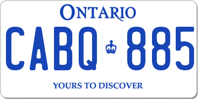 ON license plate CABQ885