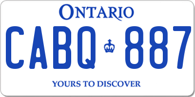 ON license plate CABQ887