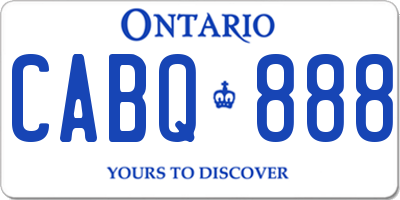 ON license plate CABQ888