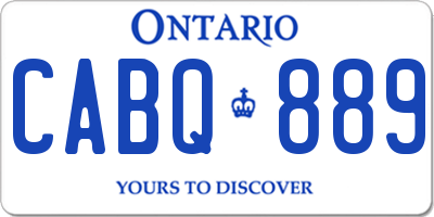 ON license plate CABQ889