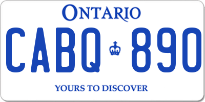 ON license plate CABQ890