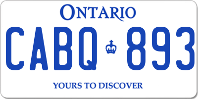 ON license plate CABQ893