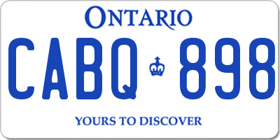 ON license plate CABQ898