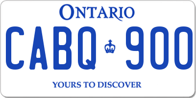 ON license plate CABQ900