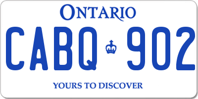 ON license plate CABQ902