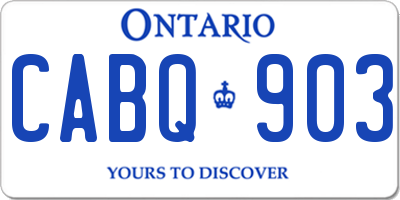 ON license plate CABQ903