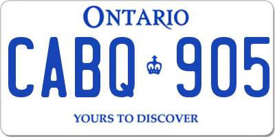 ON license plate CABQ905