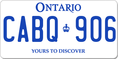 ON license plate CABQ906