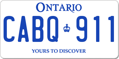 ON license plate CABQ911