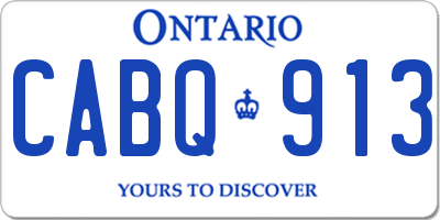 ON license plate CABQ913