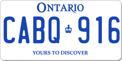 ON license plate CABQ916