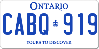 ON license plate CABQ919