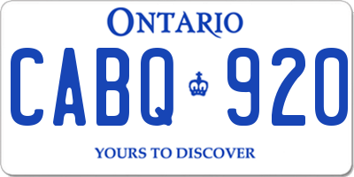 ON license plate CABQ920