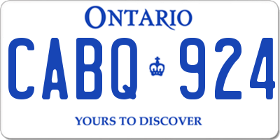 ON license plate CABQ924