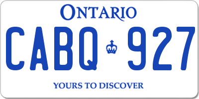 ON license plate CABQ927