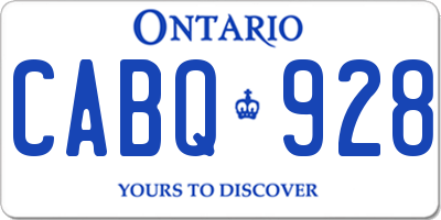 ON license plate CABQ928