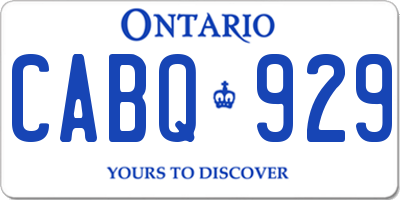 ON license plate CABQ929