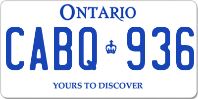 ON license plate CABQ936