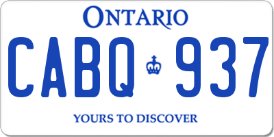 ON license plate CABQ937