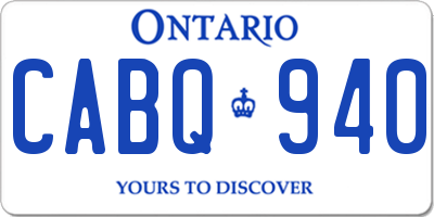 ON license plate CABQ940