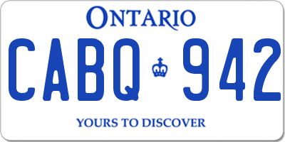 ON license plate CABQ942