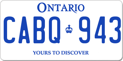 ON license plate CABQ943