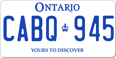 ON license plate CABQ945