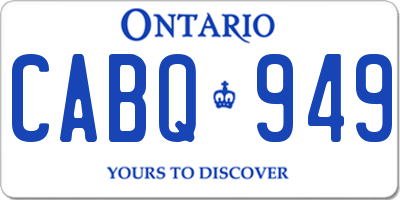 ON license plate CABQ949