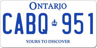 ON license plate CABQ951