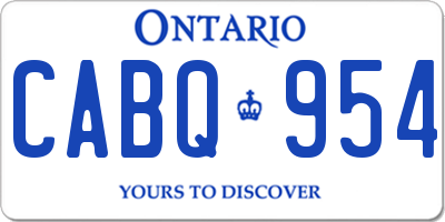 ON license plate CABQ954