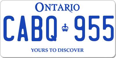 ON license plate CABQ955