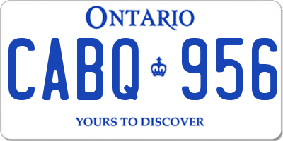 ON license plate CABQ956