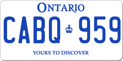 ON license plate CABQ959