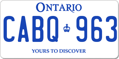 ON license plate CABQ963