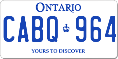 ON license plate CABQ964