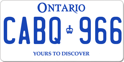 ON license plate CABQ966