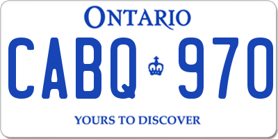 ON license plate CABQ970