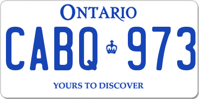 ON license plate CABQ973