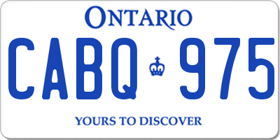 ON license plate CABQ975