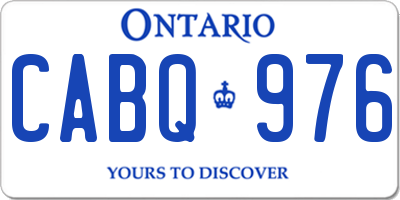 ON license plate CABQ976