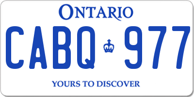 ON license plate CABQ977