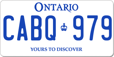 ON license plate CABQ979