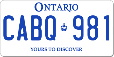 ON license plate CABQ981